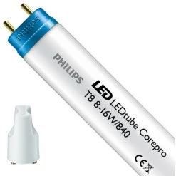 Philips Corepro LEDtube T8 (EM Mains) Standard Output 8W 800lm - 840 Blanc Froid | 60cm - Starter LED Incl. - Équivalent 18W