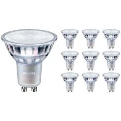 Lot 10x Philips MASTER Value LEDspot GU10 PAR16 3.7W 270lm 36D - 922-927 Dim àWarm | Meilleur Rendu Des Couleurs - Dimmable - Équivalent 35W