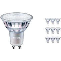Lot 10x Philips MASTER Value LEDspot GU10 PAR16 4.9W 365lm 36D - 930 Blanc Chaud | Meilleur Rendu Des Couleurs - Dimmable - Équivalent 50W