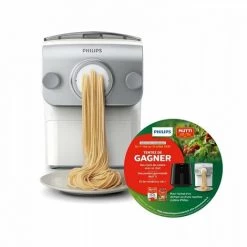 PHILIPS Machine A Pâtes Avance Collection HR2375/00, 200W, 500g, 100% Automatique, 4 Disques A Pâtes, Nettoyage Facile, Livre…