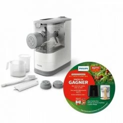 PHILIPS Machine A Pâtes HR2345/19, 150W, 100% Automatique, 450g En 18min, 4 Disques De Pâtes, Nettoyage Facile, Livre De Rece…