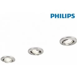 Lot De 3 Bagues Encastrées Oscillantes Philips En Nickel Mat.