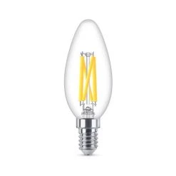 Ampoule LED À Incandescence Philips Bougie Gradable Blanc Chaud E14 3,4W -PHILIPS Soldes 60850266 3