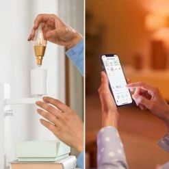 Ampoule LED À Incandescence Intellligente Philips C35 Ambre E14 4,9W -PHILIPS Soldes 60852759 4