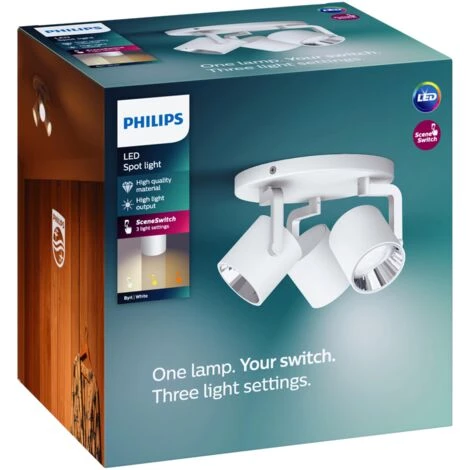 Philips Spot LED Byrl Sceneswitch Blanc 3x4W 4 Philips Spot LED Byrl Sceneswitch Blanc 3x4W – Image 2