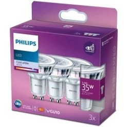 Spot LED Philips Blanc Froid GU10 3,5W 3 pièces -PHILIPS Soldes 60858705 4