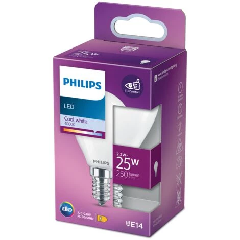 Ampoule LED Sphérique Philips Blanc Froid E14 2,2W 7 Ampoule LED Sphérique Philips Blanc Froid E14 2,2W – Image 5