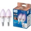 Ampoule LED Intelligente Philips C37 Colorée E14 4,9W 2 Pièces 2 Ampoule LED Intelligente Philips C37 Colorée E14 4,9W 2 Pièces -PHILIPS Soldes 60859416 1