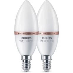 Ampoule LED Intelligente Philips C37 Colorée E14 4,9W 2 Pièces -PHILIPS Soldes 60859416 4