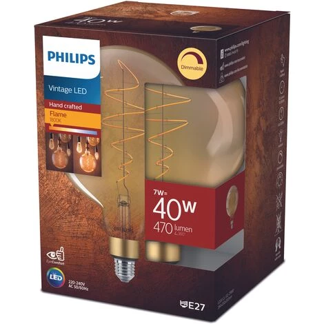 Ampoule LED À Incandescence Philips G200 Blanc Chaud E27 7W 3 Ampoule LED À Incandescence Philips G200 Blanc Chaud E27 7W
