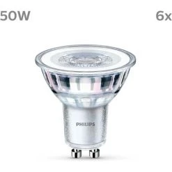 Philips Pack De 6 Ampoules LED GU10, 50W, Blanc Chaud -PHILIPS Soldes 62034807 5