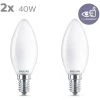 Ampoule LED Bougie Philips Blanc Chaud E14 4,3W 2 pièces -PHILIPS Soldes 64841135 1
