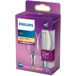 Ampoule LED Bougie Philips Blanc Chaud E14 2W 2 pièces -PHILIPS Soldes 64841138 4
