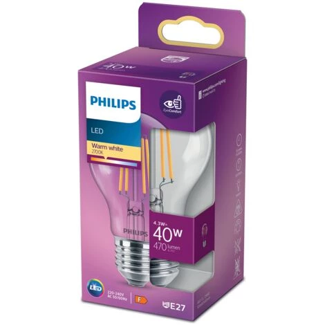 Ampoule LED Philips A60 Blanc Chaud E27 4,3W 7 Ampoule LED Philips A60 Blanc Chaud E27 4,3W – Image 5