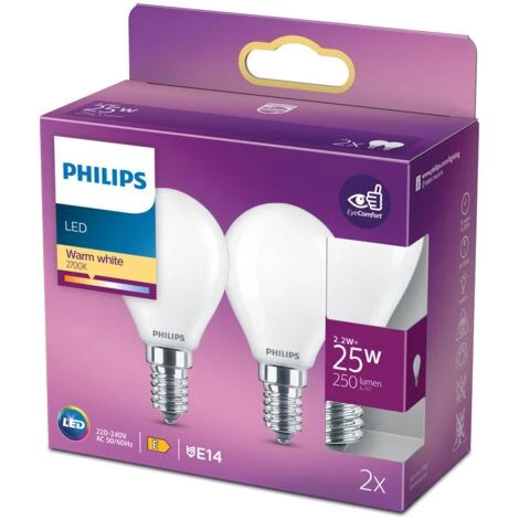 Ampoule LED Philips Blanc Chaud E14 2,2W 2 pièces 6 Ampoule LED Philips Blanc Chaud E14 2,2W 2 pièces – Image 4