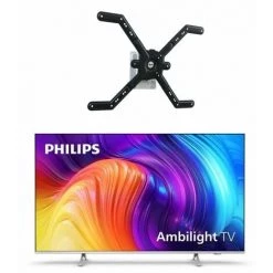 PACK PHILIPS TV LED 50" 126cm Téléviseur 4K UHD + ERARD Support TV Mural Inclinable - Noir