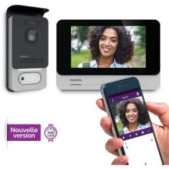 Kit Caméra Extérieure Motorisée Et Connectée Philips View + Visiophone Filaire Connecté Philips Connect 2 - -PHILIPS Soldes 69440583 3
