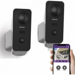 Caméra Extérieure Motorisée Et Connectée + Autotracking - WelcomeEye View - Philips - 531050 - Lot De 2 Caméras Philips WelcomeEye View