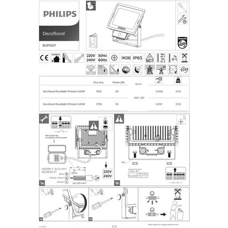 Projecteur Philips LED Met Sensor Decoflood Noir 20W - Noir 3 Projecteur Philips LED Met Sensor Decoflood Noir 20W - Noir