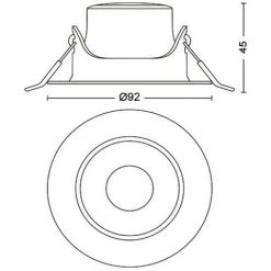 Philips - Functional Impala SL264 Spot Encastré Rond, Noir, 5x5x9, 2200-2700K, 500 Lumen -PHILIPS Soldes 70493231 4