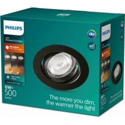 Philips - Functional Impala SL264 Spot Encastré Rond, Noir, 5x5x9, 2200-2700K, 500 Lumen -PHILIPS Soldes 70493231 5