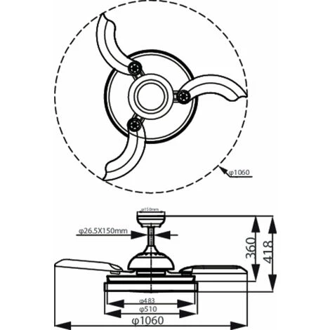 Philips - Bliss Lumière LED Et Ventilateur De Plafond, Régulation Progressive, Noir, 42x51x51, 2700-4000K, 4500 Lumen 5 Philips - Bliss Lumière LED Et Ventilateur De Plafond, Régulation Progressive, Noir, 42x51x51, 2700-4000K, 4500 Lumen – Image 3