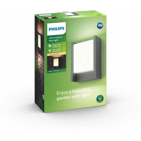 Philips - Applique Murale MyGarden, Arbour Anthracite LED 22x16x7.5 Lumière Chaude 4 Philips - Applique Murale MyGarden, Arbour Anthracite LED 22x16x7.5 Lumière Chaude – Image 2