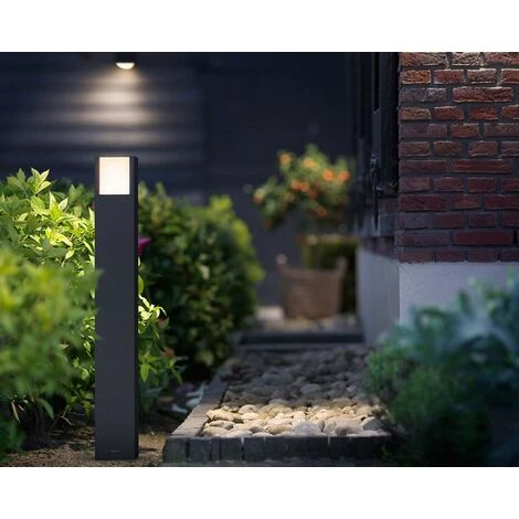 Philips - MyGarden Lampe Sur Pied/colonne Anthracite Pour Jardin Et Terrasse, 77x10x10, Lumière Chaude 6 Philips - MyGarden Lampe Sur Pied/colonne Anthracite Pour Jardin Et Terrasse, 77x10x10, Lumière Chaude – Image 4