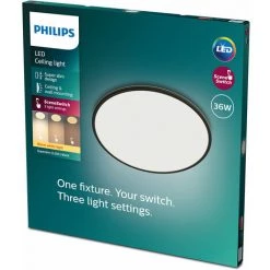 Philips - Functional Superslim CL550, Plafonnier Rond, Noir, 3x55x55, 2700K, 3600 Lumen -PHILIPS Soldes 70493554 4