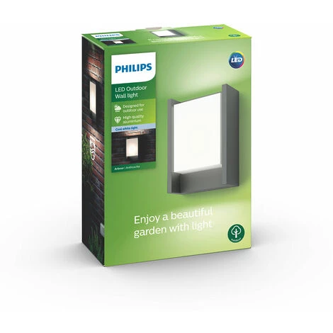 Philips - Applique Murale MyGarden, Arbour Anthracite LED 22x16x7.5 Lumière Froide 4 Philips - Applique Murale MyGarden, Arbour Anthracite LED 22x16x7.5 Lumière Froide – Image 2