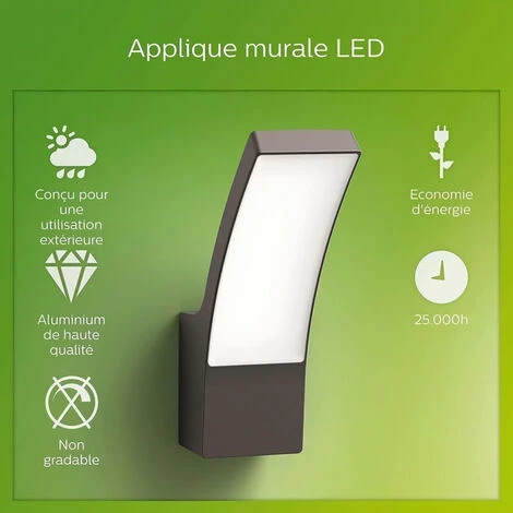 PHILIPS Applique Murale SPLAY - 12W - Anthracite 4 PHILIPS Applique Murale SPLAY - 12W - Anthracite – Image 2