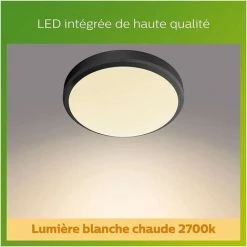 PHILIPS Plafonnier DORIS - 6W - 2700 Kelvin - IP54 - Noir 11 PHILIPS Plafonnier DORIS - 6W - 2700 Kelvin - IP54 - Noir -PHILIPS Soldes 72148671 5