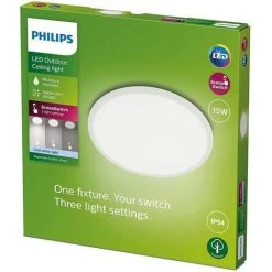 PHILIPS Plafonnier LED SUPERSLIM - 15W - 4000 Kelvin - IP54 - Blanc -PHILIPS Soldes 72150035 4