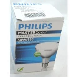 Lampe à Décharge Iodure Métal PAR30 50W Blanc Chaud 3000K Culot E27 Faisceau 40° Master Colour CDM-R ELITE PHILIPS 242000