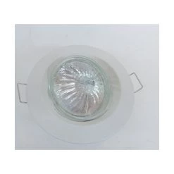 Kit Spot Encastré Halogène Blanc Ø 85mm Fixe Avec Lampe 50W 12V G5.3 Et Transfo 230V ZADORA QBS570 PHILIPS 574240